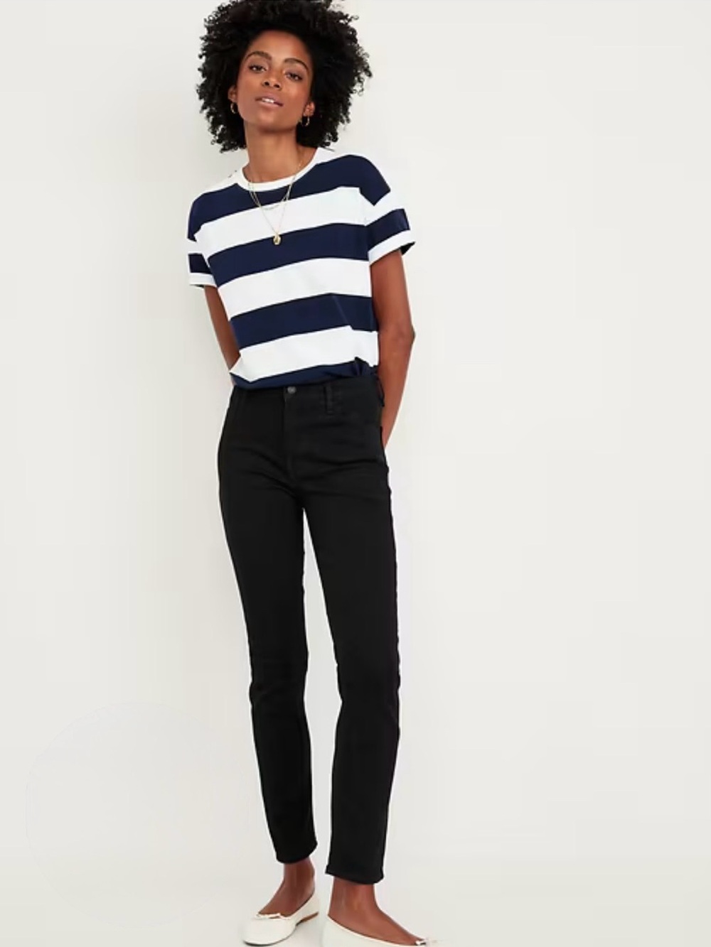 Old Navy Black Denim High Rise Wow Straight Jeans Size 4